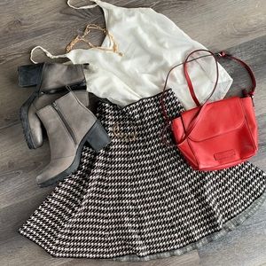 Knit hounds tooth schoolgirl circle skirt